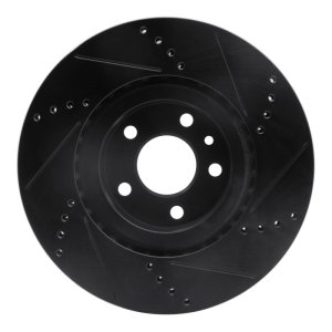 Alfa Romeo 164 Brake Rotor (1) - Front Left - R1 Concepts - Drilled & Slotted - Black - `91-`20